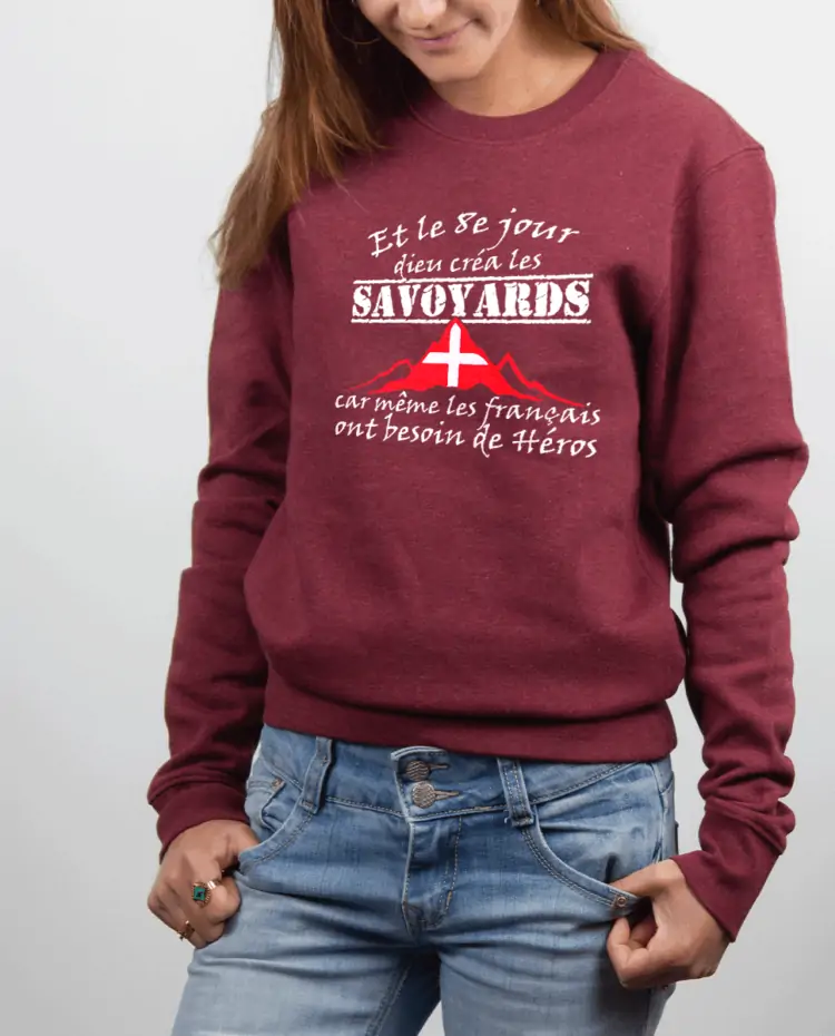 Pull Femme Bordeau DIEU CREA LES SAVOYARDS