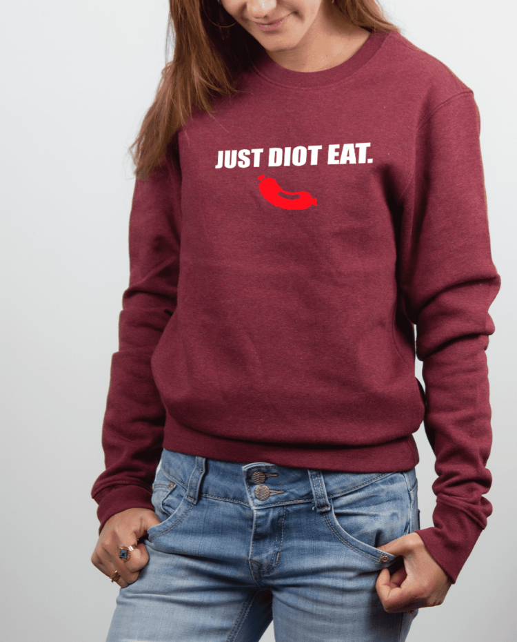 Pull Femme Bordeau JUST DIOT EAT