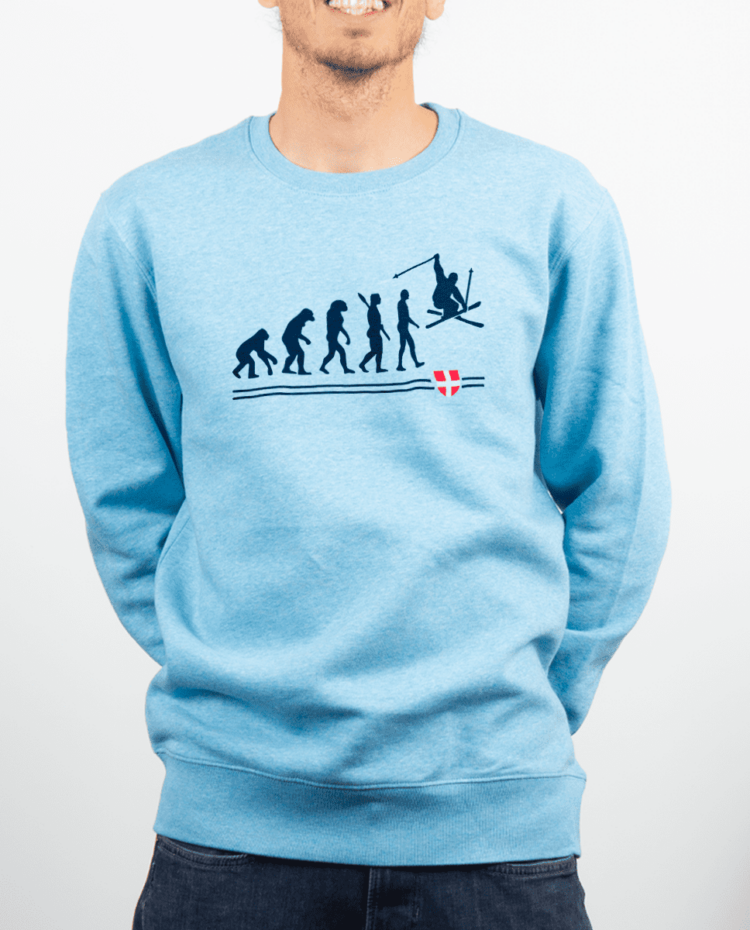 Pull Homme bleu ciel Evo Ski