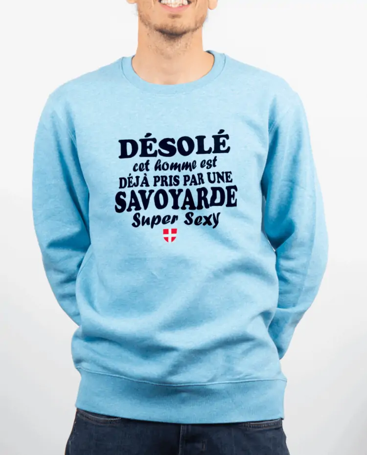 Pull Homme bleu ciel HOMME DEJA PRIS PAR UNE SAVOYARDE