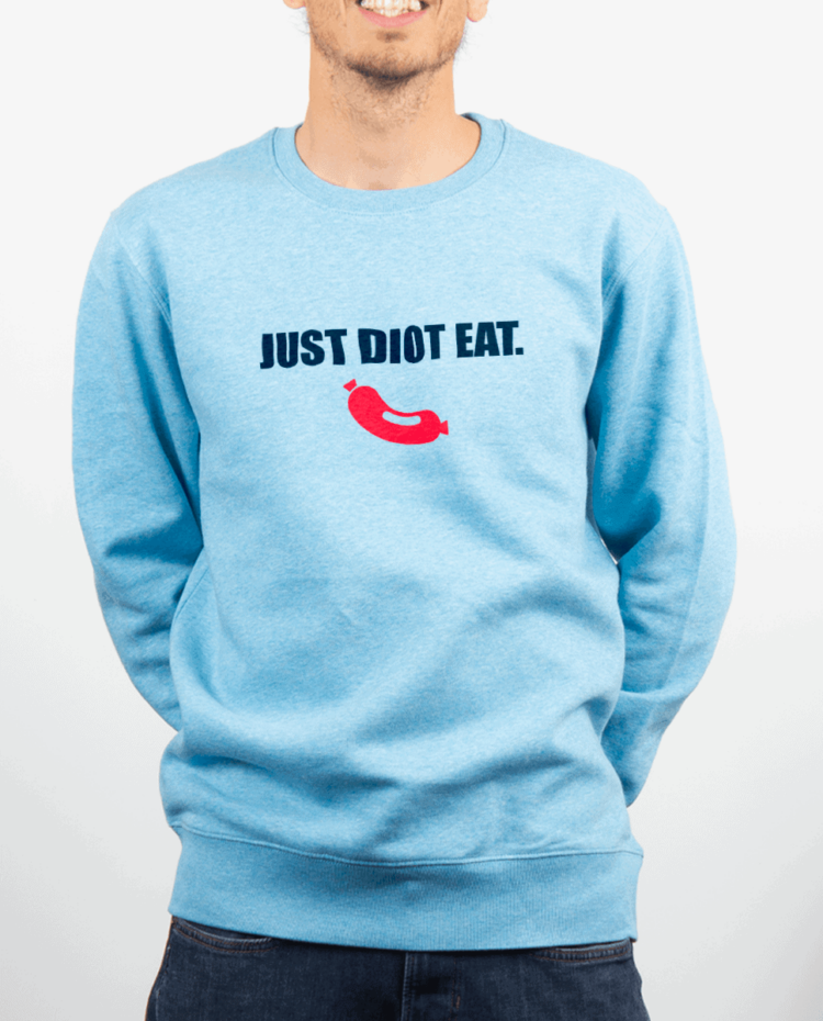 Pull Homme bleu ciel JUST DIOT EAT