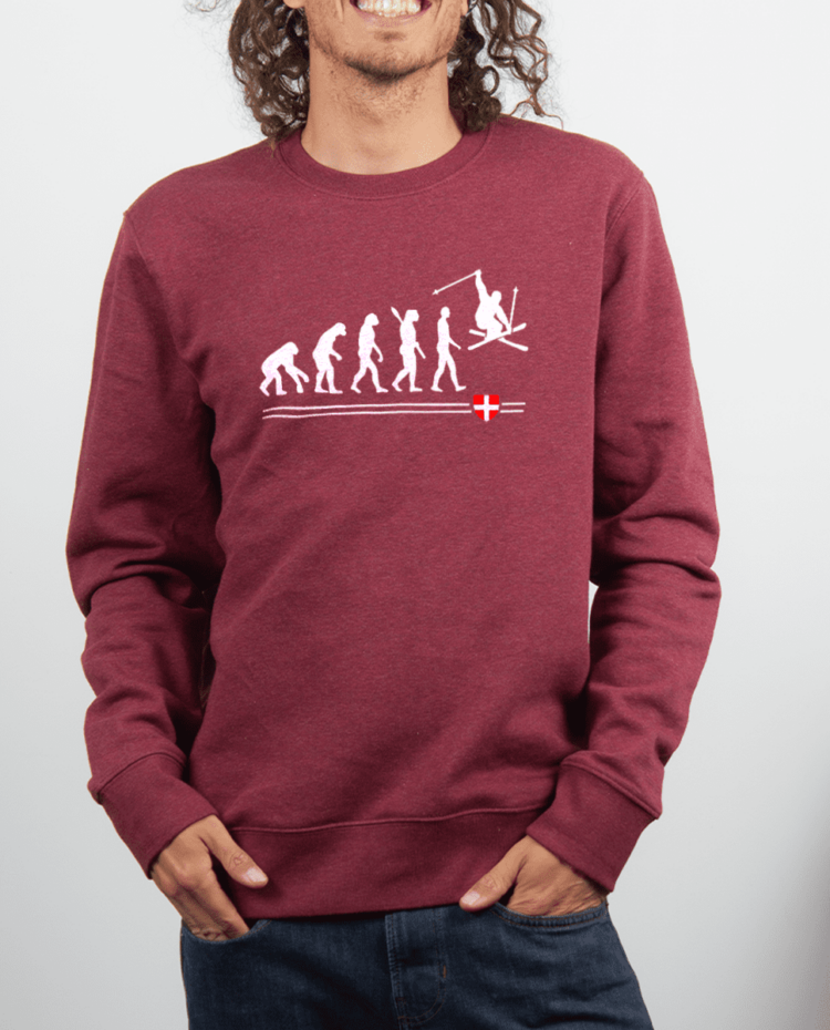 Pull Homme rouge Bordeau Evo Ski