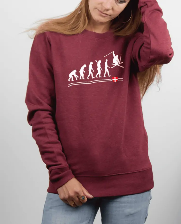 Pull femme rouge Bordeau Evo Ski