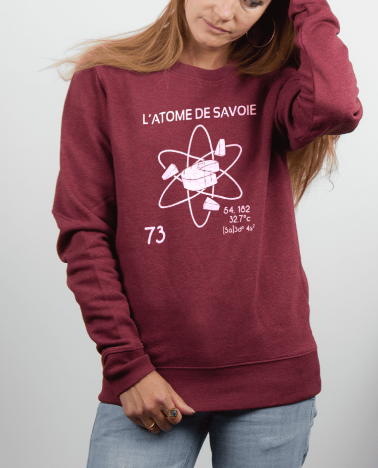 Pull femme rouge Bordeau atome de savoie 73