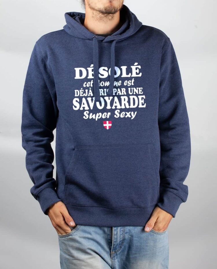 Sweat Bleu chine homme Desole cette homme savoyarde