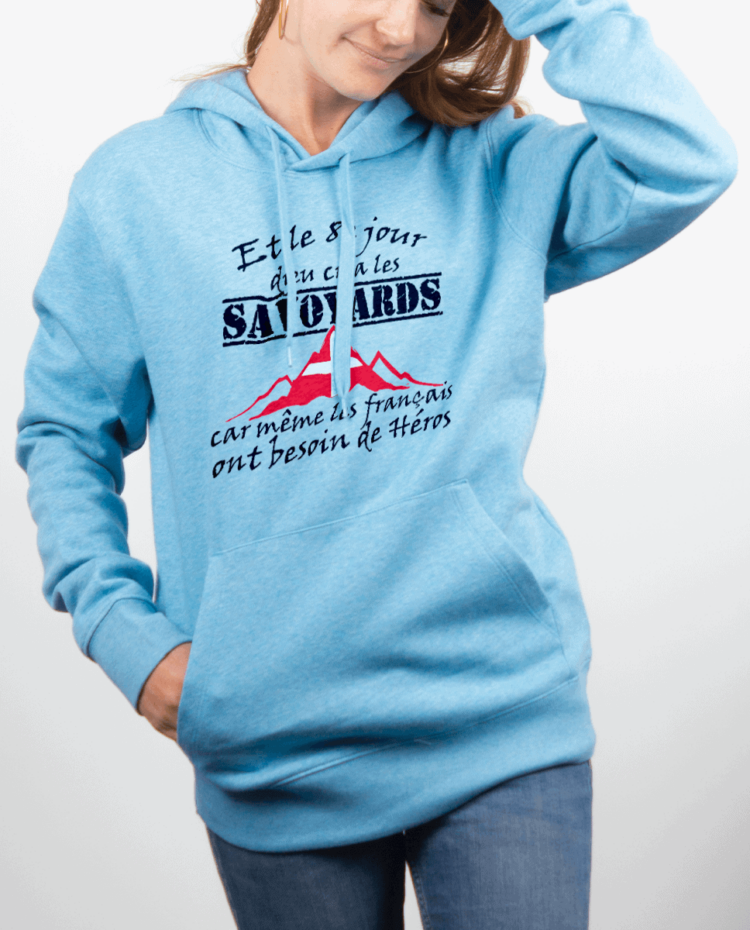 Sweat Femme Bleu Ciel DIEU CREA LES SAVOYARDS