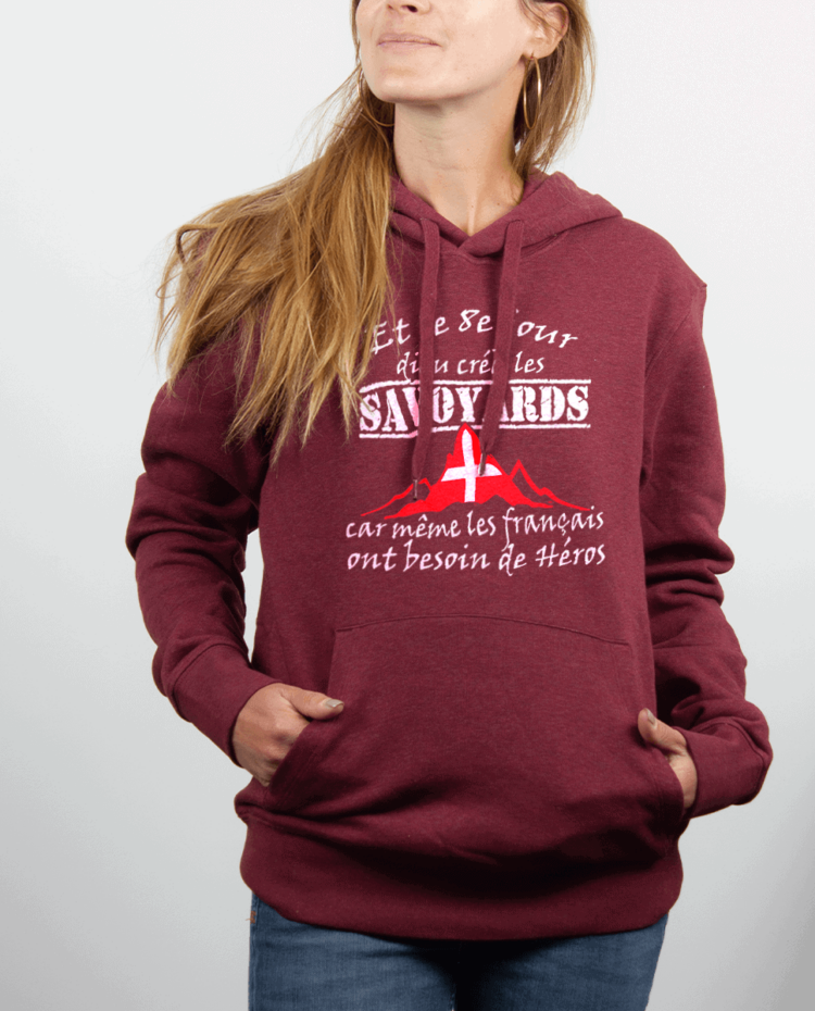 Sweat Femme Bordeau DIEU CREA LES SAVOYARDS