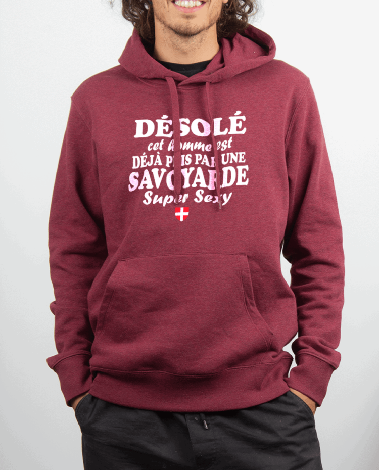 Sweat Homme Rouge bordeau HOMME DEJA PRIS PAR UNE SAVOYARDE