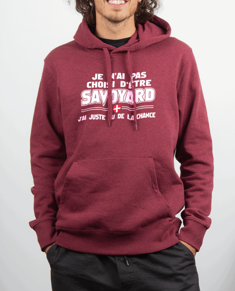 Sweat Homme Rouge bordeau JE NAI PAS CHOISI DETRE SAVOYARD