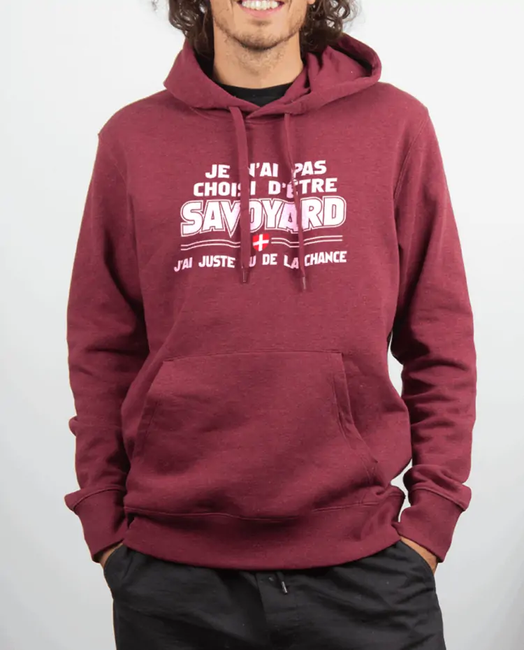 Sweat Homme Rouge bordeau JE NAI PAS CHOISI DETRE SAVOYARD