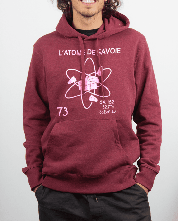 Sweat Homme Rouge bordeau atome de savoie 73