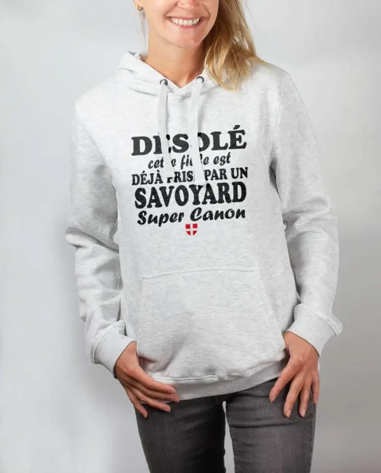 Sweat blanc femme Desole cette fille savoyard