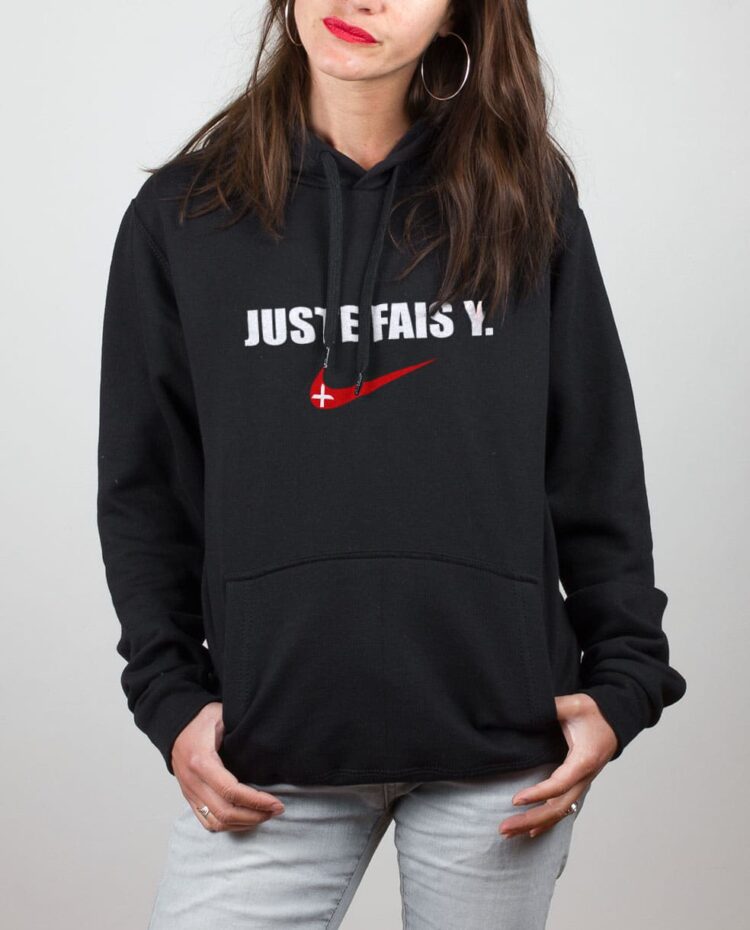 Sweat femme noir juste fais y