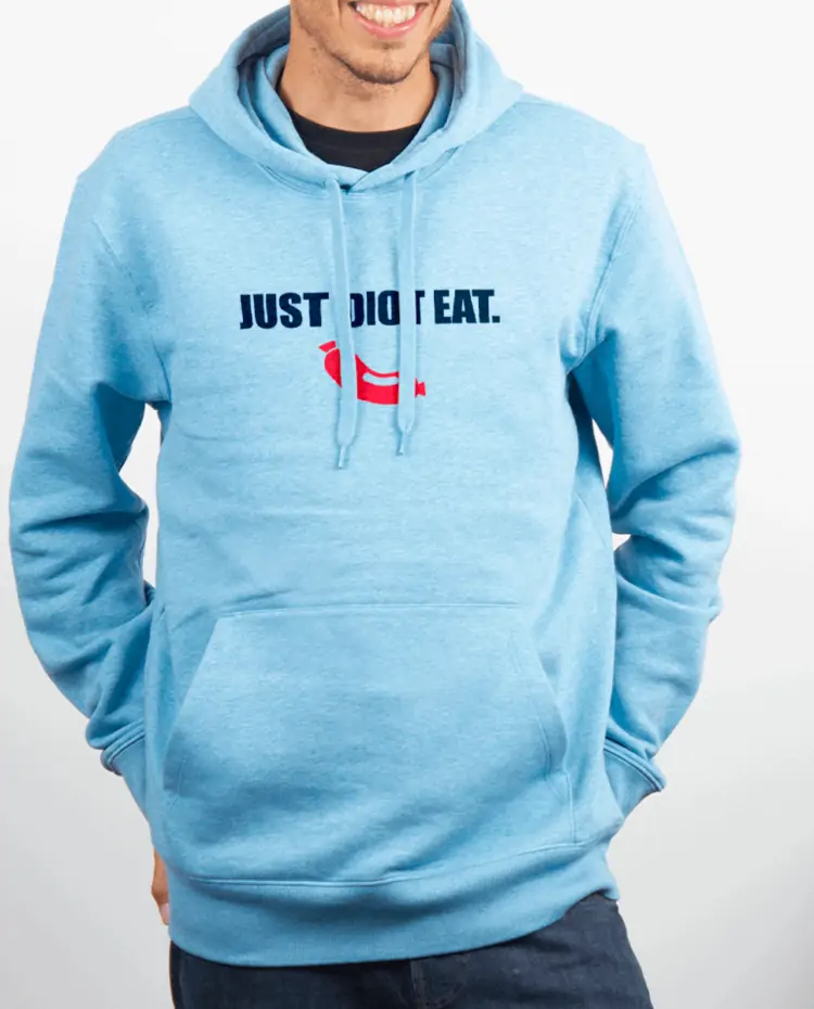 Sweat homme Bleu cie JUST DIOT EAT