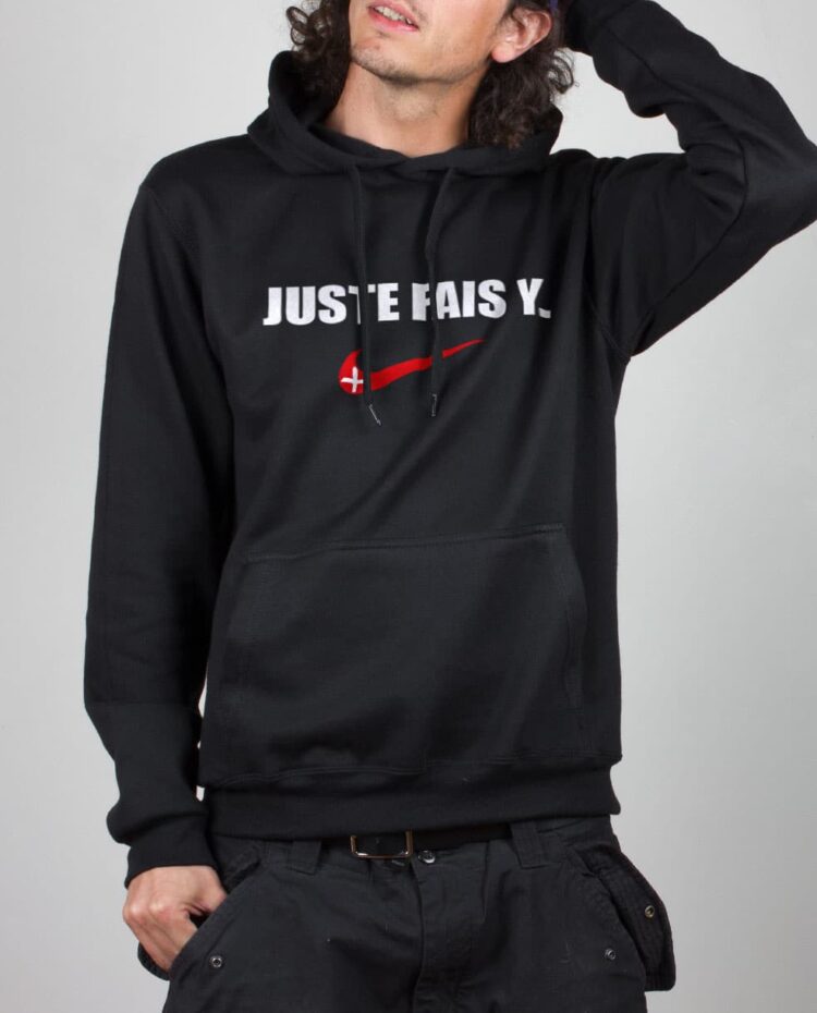 Sweat homme noir juste fais y