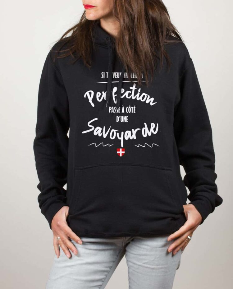 Sweat noir femme frole la perfection savoyarde