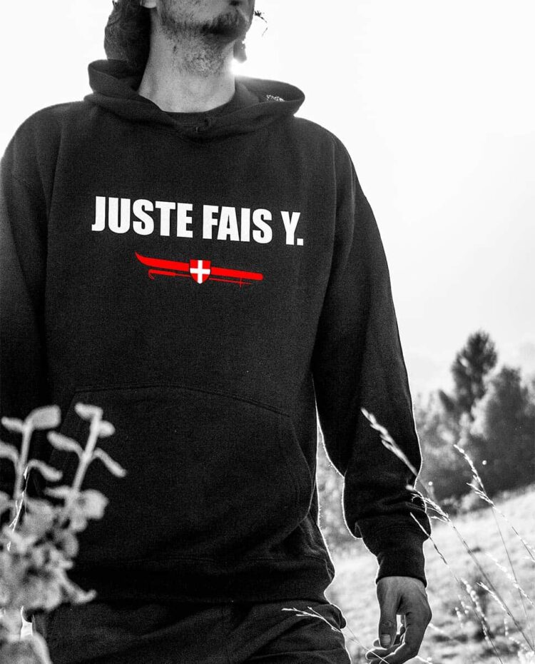 Sweat noir homme juste fais y