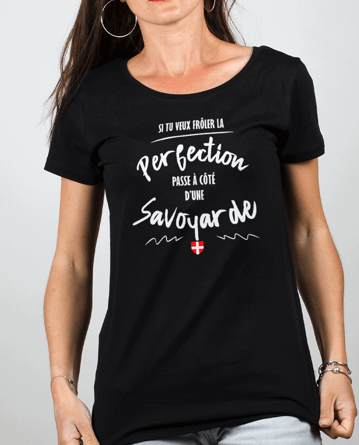 T shirt Femme Noir perfection savoyarde