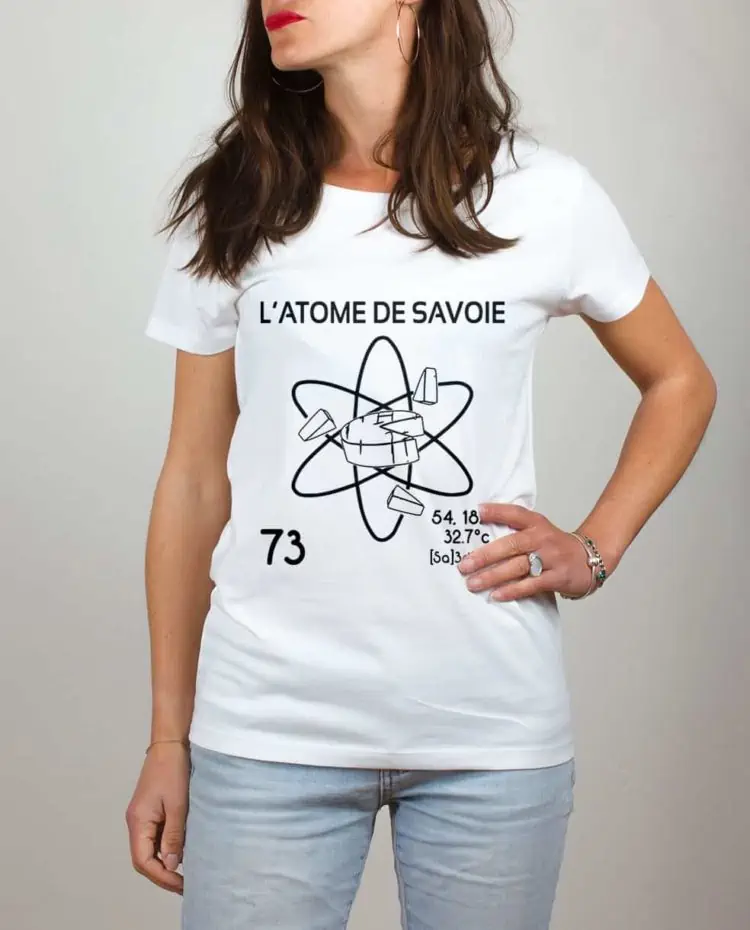 T shirt blanc femme atome de savoie 73