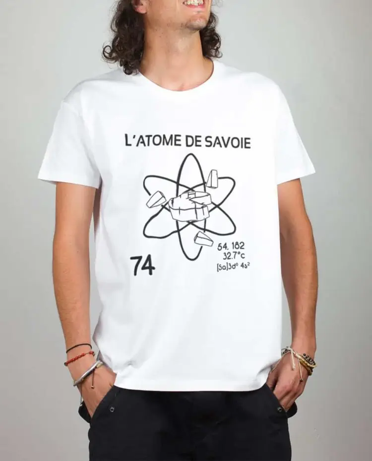 T shirt blanc homme atome de savoie 74