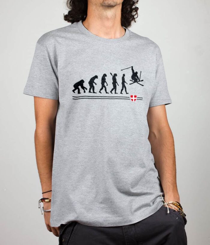 T shirt gris homme Evolution Ski