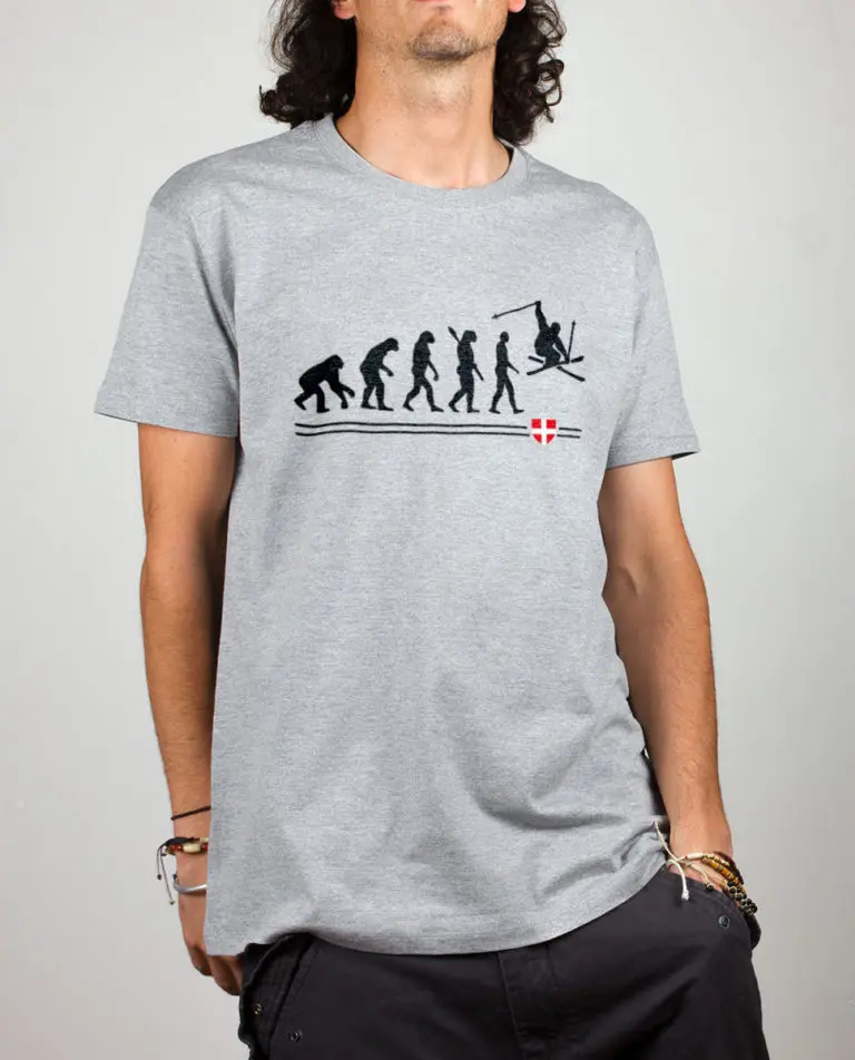 T shirt gris homme Evolution Ski