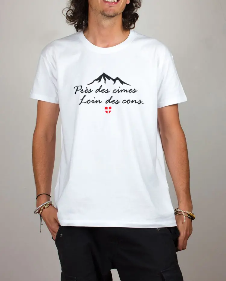 T shirt homme blanc pres des cimes