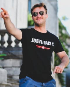 T shirt homme noir juste fais y 1