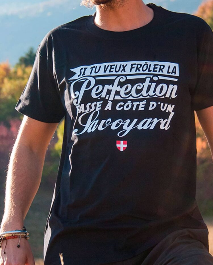 T shirt les savoyards homme noir PERFECTION