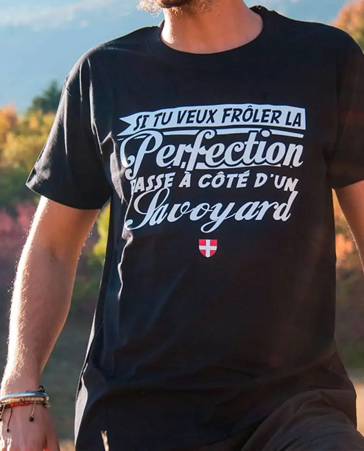 T shirt les savoyards homme noir PERFECTION