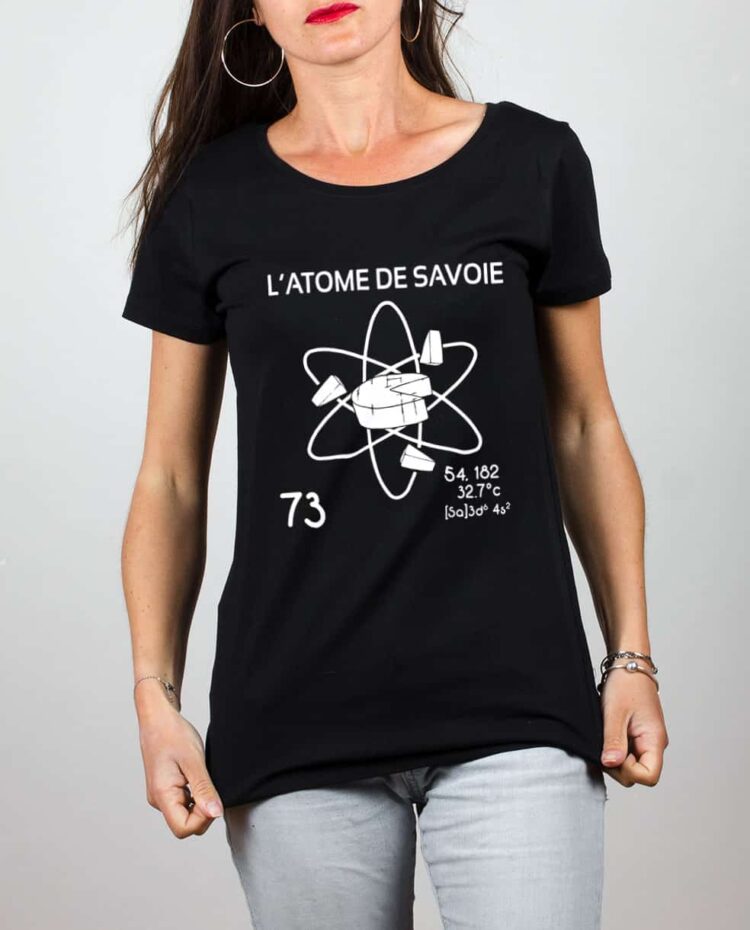 T shirt noir femme atome de savoie 73