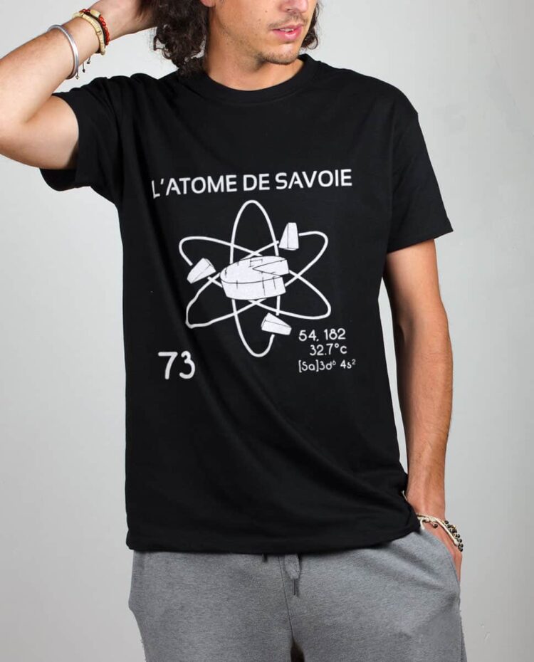 T shirt noir homme Atome de savoie 73