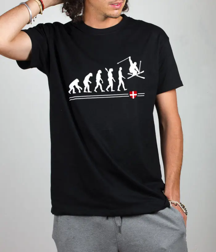 T shirt noir homme Evolution Ski