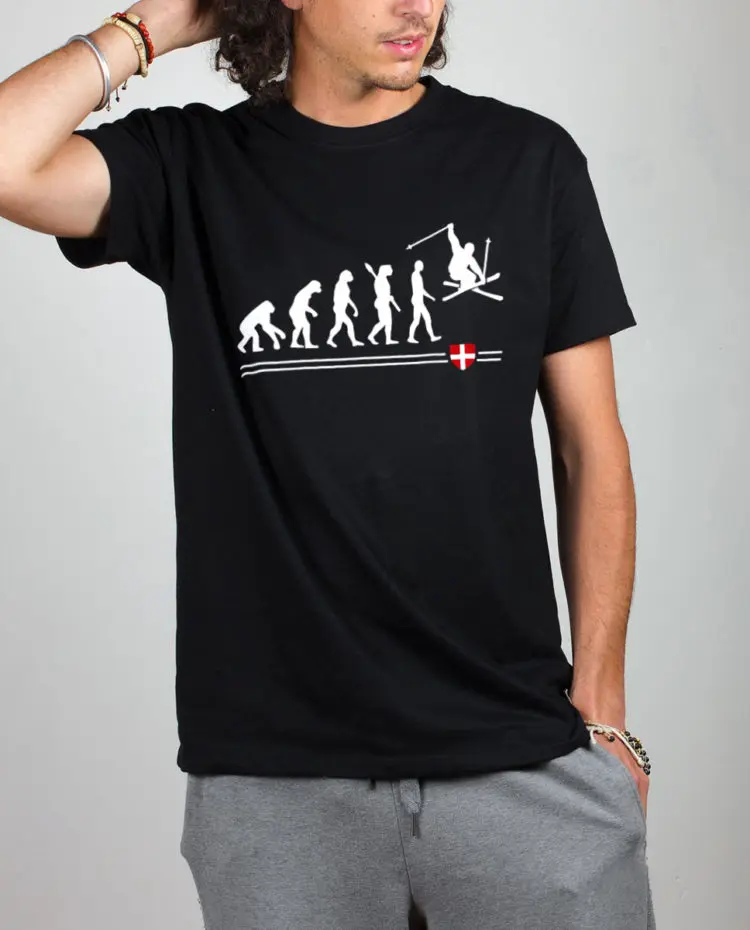 T shirt noir homme Evolution Ski