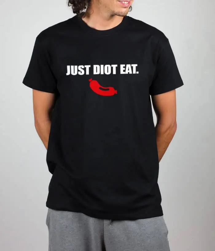 T shirt noir homme Just Diot Eat