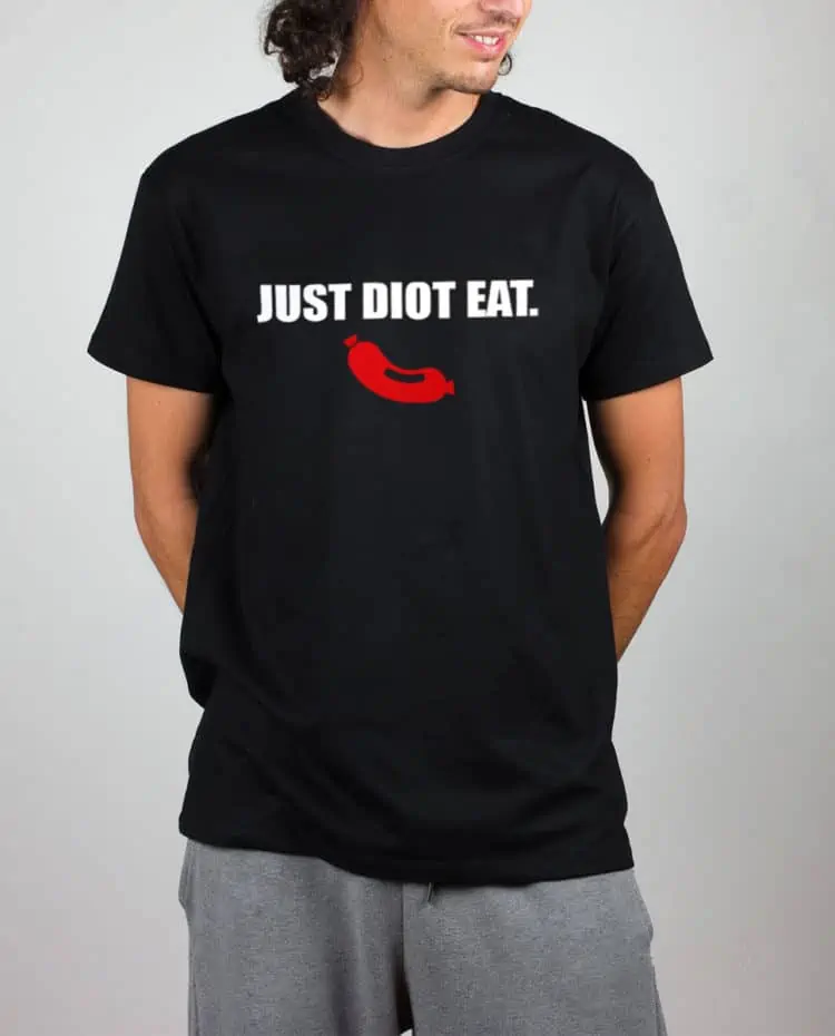 T shirt noir homme Just Diot Eat