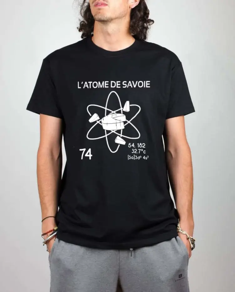 T shirt noir homme atome de savoie 74