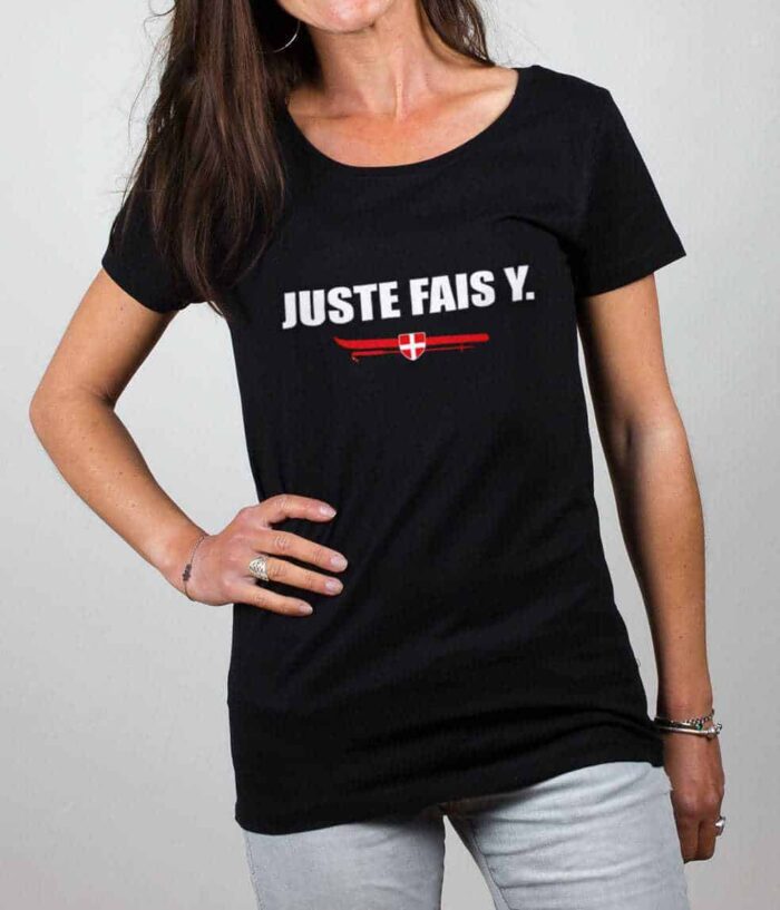 t shirt femme noir Juste fais y