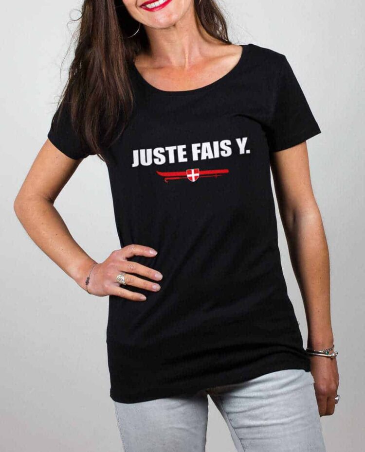 t shirt femme noir Juste fais y