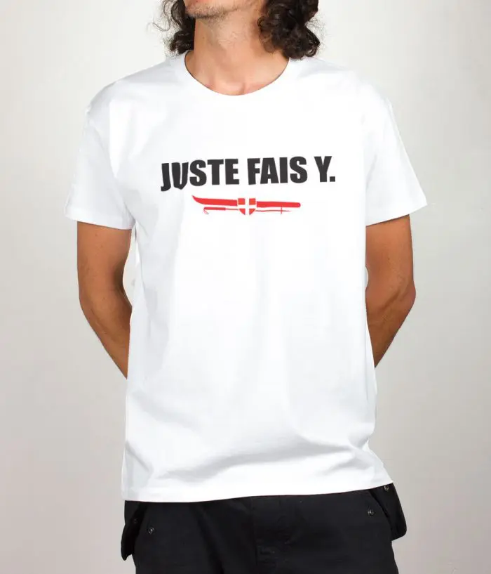 t shirt homme blanc Juste fais y