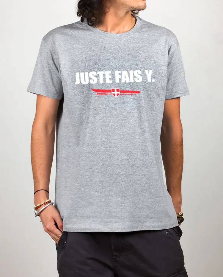 t shirt homme gris Juste fais y