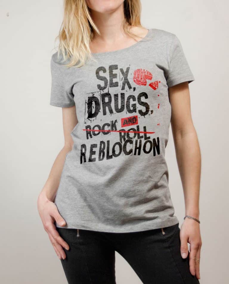 T-shirt Savoie : Sex Drugs and Reblochon femme gris