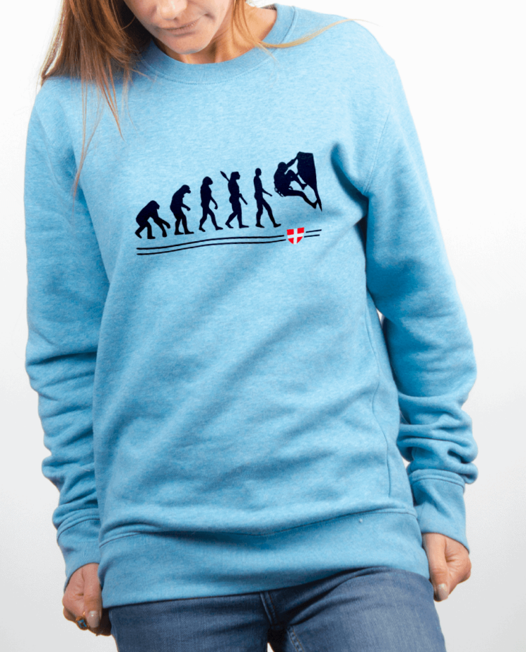 Pull Femme bleu ciel EVOLUTION ESCALADE