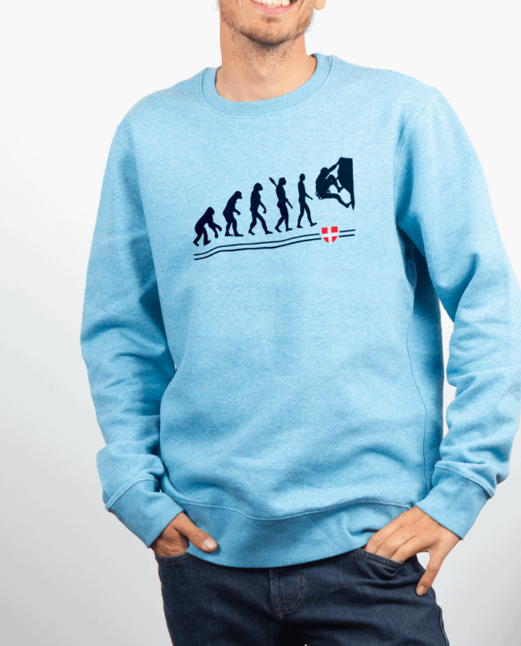 Pull Homme Bleu Ciel EVOLUTION ESCALADE