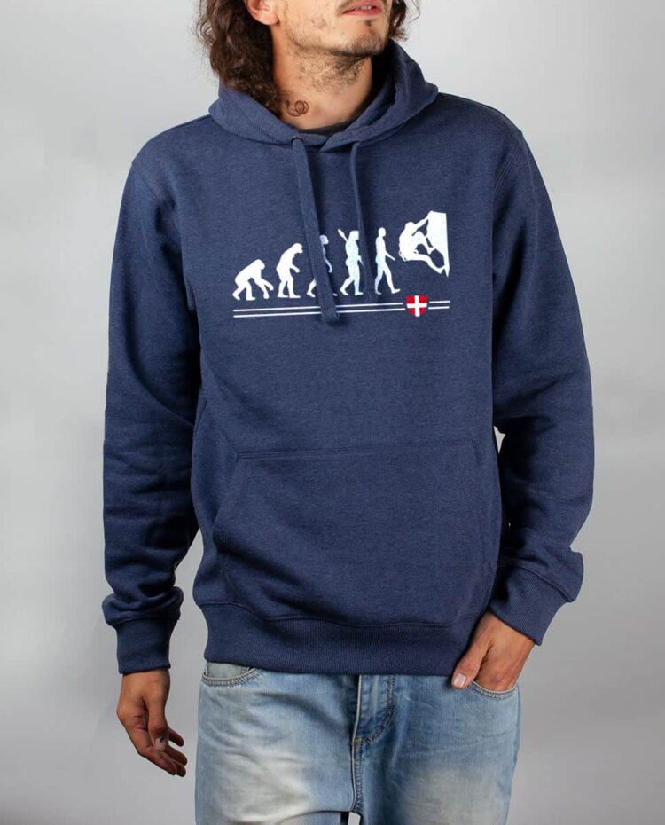 Sweat Bleu chine homme Evolution Escalade