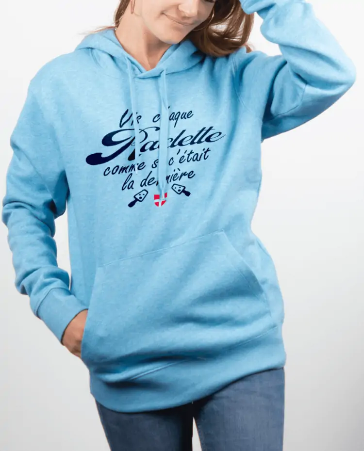 Sweat Femme Bleu Ciel Vis chaque raclette