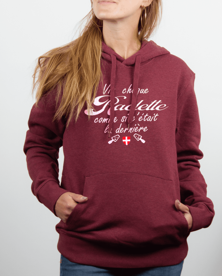 Sweat Femme Bordeau Vis chaque raclette