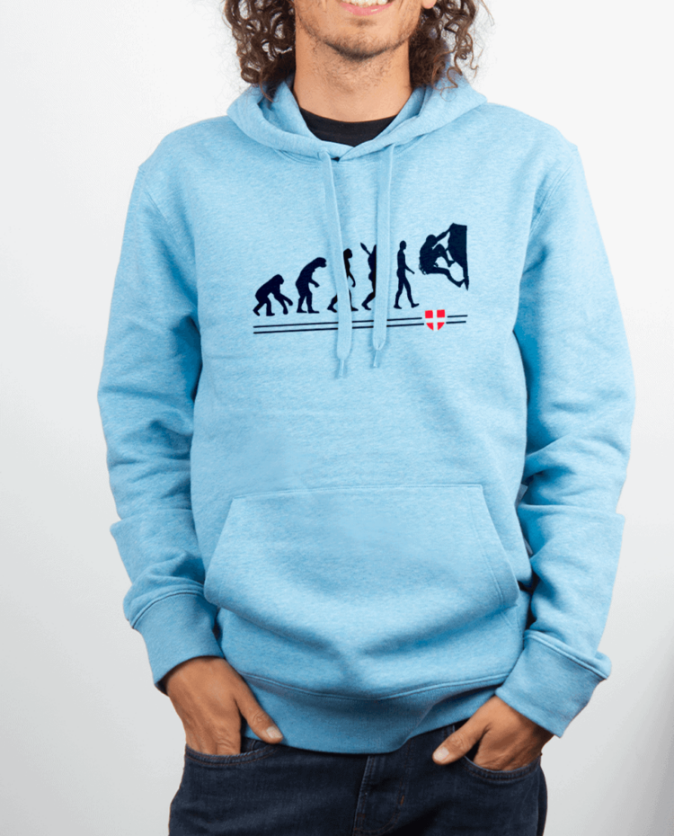 Sweat Homme Bleu ciel EVOLUTION ESCALADE