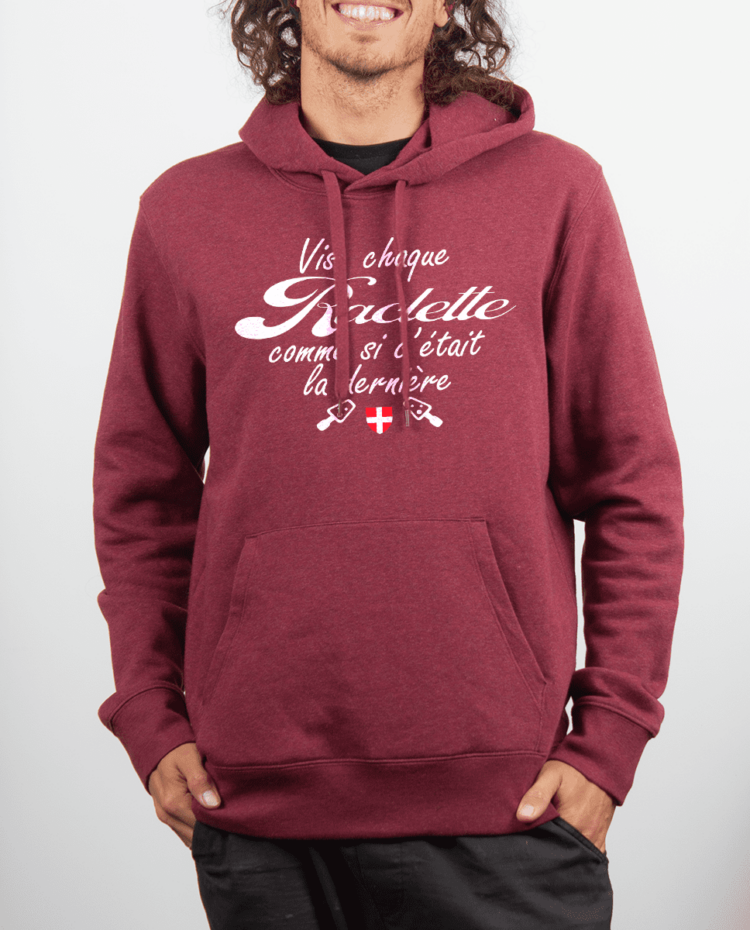 Sweat Homme Bordeau Vis chaque raclette