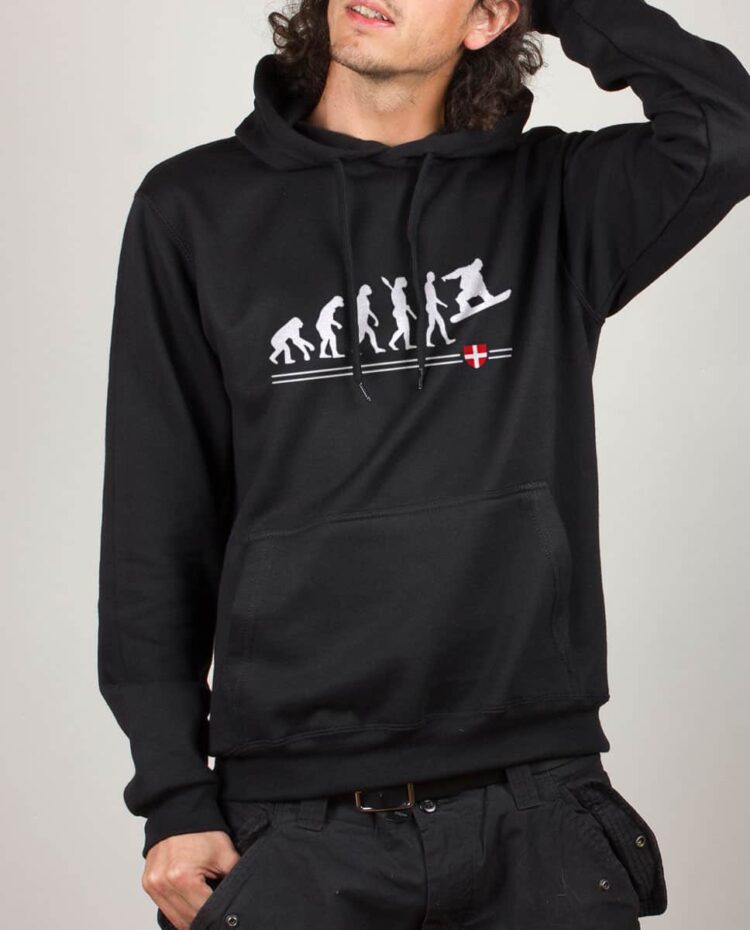 Sweat noir homme Evolution Snow